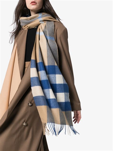 blue burberry scarf women's.